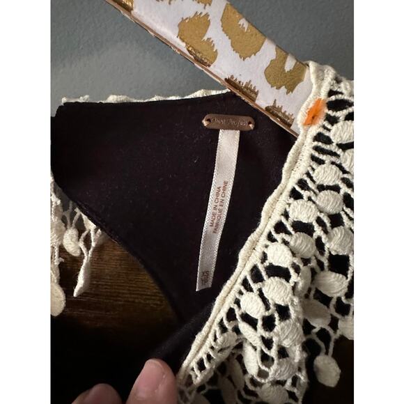 Free People Black Crochet Neck Dress | Size XS - Picture 5 of 7